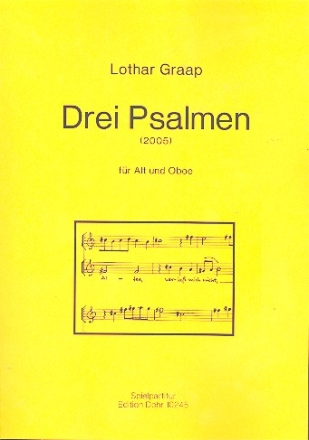 3 Psalmen fr Alt und Oboe Partitur