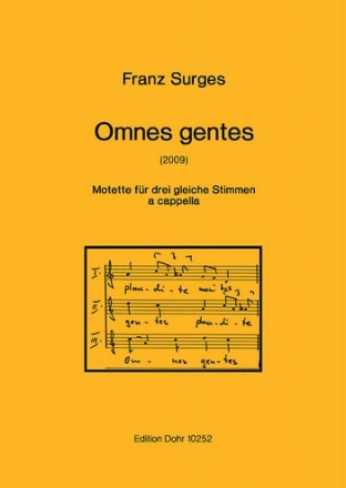 Omnes gentes fr gem Chor a cappella Partitur