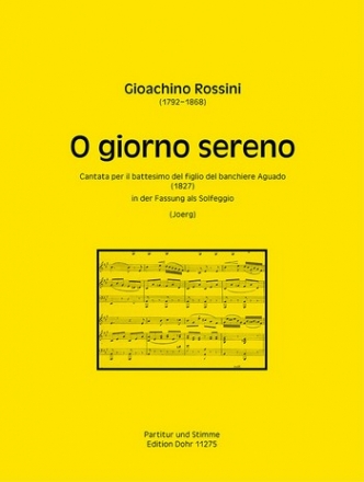 O giorno sereno fr Gesang (Melodieinstrument) und Klavier Partitur und Stimme