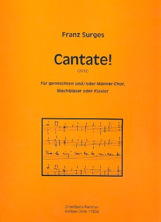 Cantate fr gem Chor, Blechblser und Klavier (Mnnerchor ad lib) Partitur