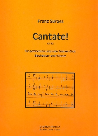 Cantate fr gem Chor, Blechblser und Klavier (Mnnerchor ad lib) Partitur