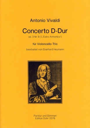 Concerto D-Dur op.3,9 fr 3 Violoncelli Partitur und Stimmen