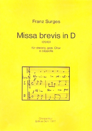 Missa brevis D-Dur fr gem Chor (SAM) a cappella Partitur