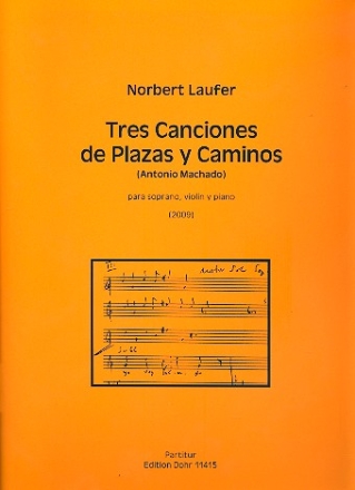 3 Canciones de Plazas y Caminos fr Sopran, Violine und Klavier Partitur