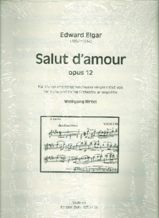 Salut d'amour op.12 fr Violine und Streichorchester Stimmensatz (3-3-2-2-1)