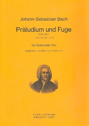 Prludium und Fuge F-Dur BWV854 fr 3 Violoncelli Partitur und Stimmen