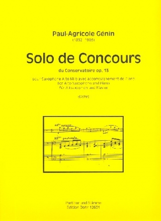 Solo de concours du conservatoire op.13 fr Altsaxophon und Klavier