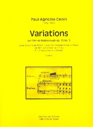 Variations sur l'air de Malborough op.15,3 fr Altsaxophon und Klavier