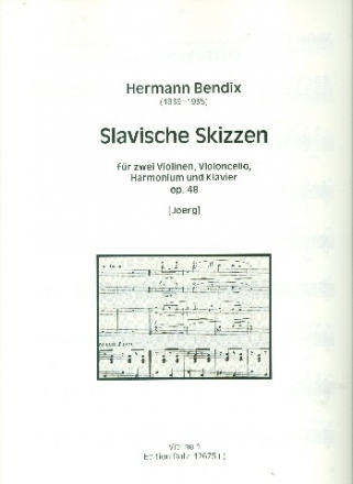 Slavische Skizzen op.48 fr 2 Violinen, Violoncello, Harmonium und Klavier Stimmensatz