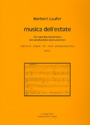 Musica dell'estate fr 2 Blockfltisten (wechselnde Instrumente SoSATB) Spielpartitur