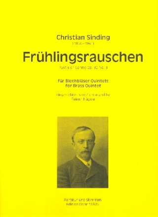 Frhlingsrauschen op.32,3 fr 2 Trompeten, Horn, Posaune und Tuba Partitur und Stimmen