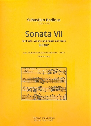 Sonate D-Dur Nr.7 fr Flte, Violine und Bc Partitur und Stimmen