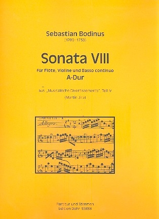 Sonate A-Dur Nr.8 fr Flte, Violine und Bc Partitur und Stimmen