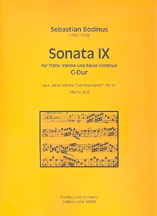 Sonate G-Dur Nr.9 fr Flte, Violine und Bc Partitur und Stimmen