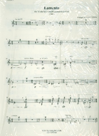 Lamento fr Viola und Kammerorchester Stimmensatz (Streicher 6-5-4-4-3)