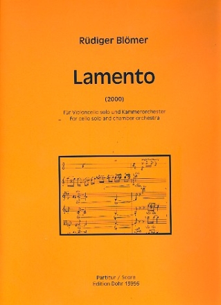 Lamento fr Violoncello und Kammerorchester Partitur