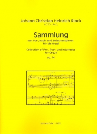 Sammlung von Vor-, Nach- und Zwischenspielen op.74 fr Orgel