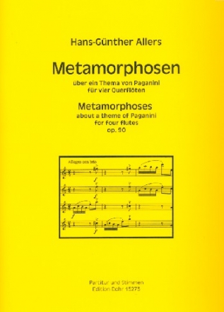 Metamorphosen fr ein Thema von Paganini op.90 fr 4 Flten Partitur und Stimmen