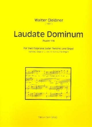 Laudate Dominum fr 2 Soprane (Tenre) und Orgel Partitur