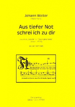 Aus tiefer Not schrei ich zu dir fr gem Chor a cappella Partitur