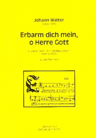 Erbarm dich mein o Herre Gott fr gem Chor a cappella Partitur