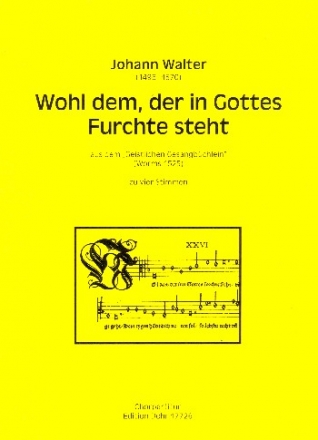 Wohl dem der in Gottes Furchte steht fr gem Chor a cappella Partitur