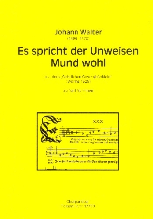 Es spricht der Unweisen Mund wohl fr gem Chor a cappella Partitur