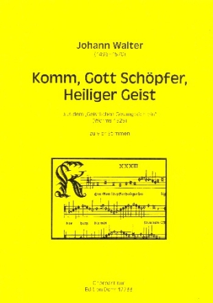 Komm Gott Schpfer Heiliger Geist fr gem Chor a cappella Partitur