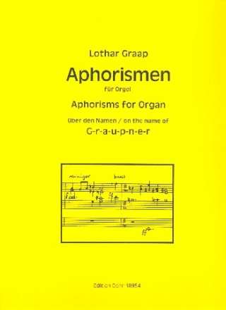 Aphorismen ber den Namen G-r-a-u-p-n-e-r fr Orgel