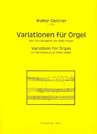 Variationen ber das Hosianna von Abb Vogler fr Orgel