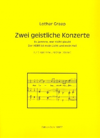 2 geistliche Konzerte fr Gesang und Orgel (Klavier) Partitur