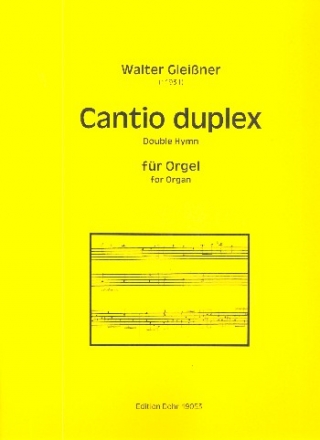 Cantio duplex fr Orgel