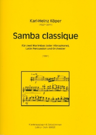 Samba classique fr 2 Marimbaphone, Latin Percussion und Klavier Partitur und Stimmen