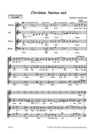 Waldbroel, Wilhelm Christus factus est Motette Chorpartitur GemCh-SATB