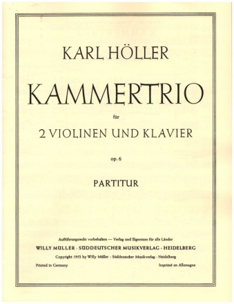 Kammertrio op.6 fr 2 Violinen und Klavier Stimmen