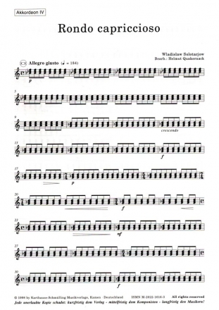 Rondo capriccioso fr Akkordeonorchester Akkordeon 4