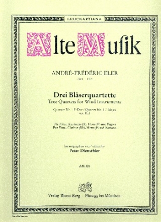 Quartett F-Dur op.11,1 fr Flte, Klarinette, Horn und Fagott Stimmen