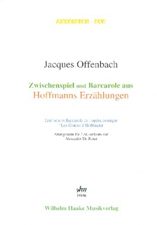 Zwischenspiel und Barcarole aus Hoffmanns Erzhlungen fr 2 Akkordeons 2 Spielpartituren
