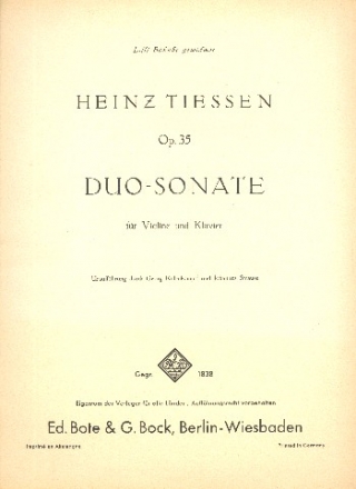 Duo-Sonate op.35 fr Violine und Klavier