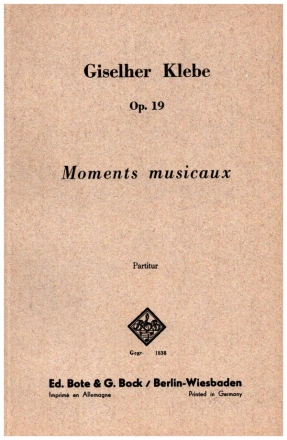 Moments musicaux op.19 fr Orchester Studienpartitur