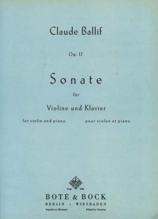 Sonate op. 17 Violine und Klavier
