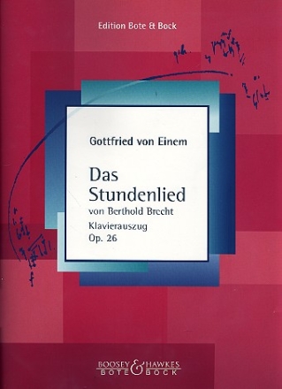 Das Stundenlied op.26 fr gem Chor und Orchester Klavierauszug