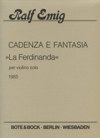 Cadenza e Fantasia Violine