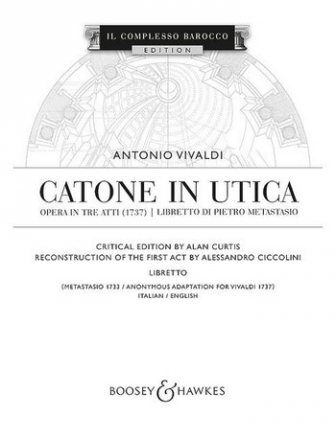 Vivaldi, Antonio: Catone in Utica fr Soli, Chor und Orchester Textbuch/Libretto