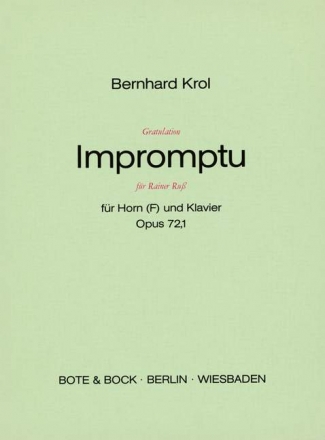 Gratulation Impromptu fr Rainer Ru op. 72/1 Horn und Klavier
