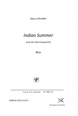Indian Summer fr 4 Gitarren, Bass und Percussion Bass
