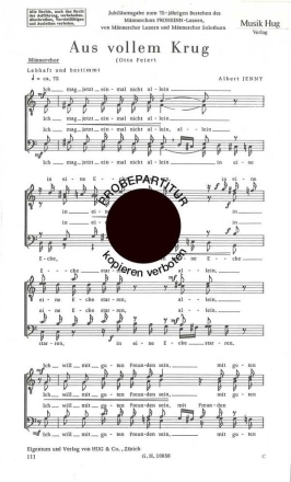 Jenny, Albert Aus vollem Krug Mnnerchor