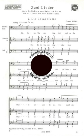 Biebl, Franz Lotosblume Mnnerchor