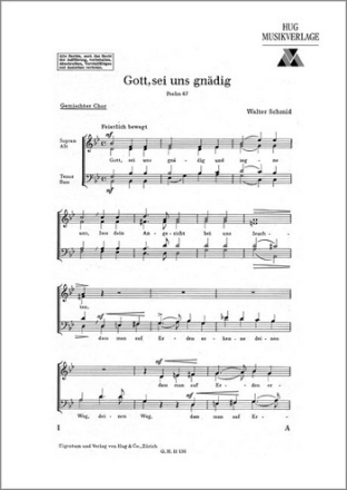 Schmid, Walter Gott sei uns gnaedig gemischter Chor