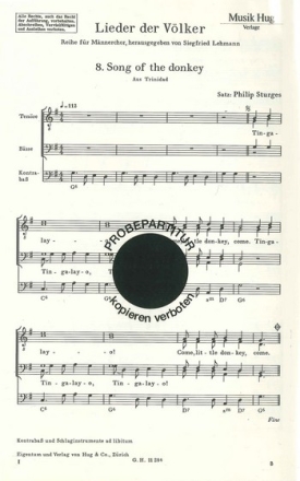 Sturges, Philip Song of the donkey Mnnerchor